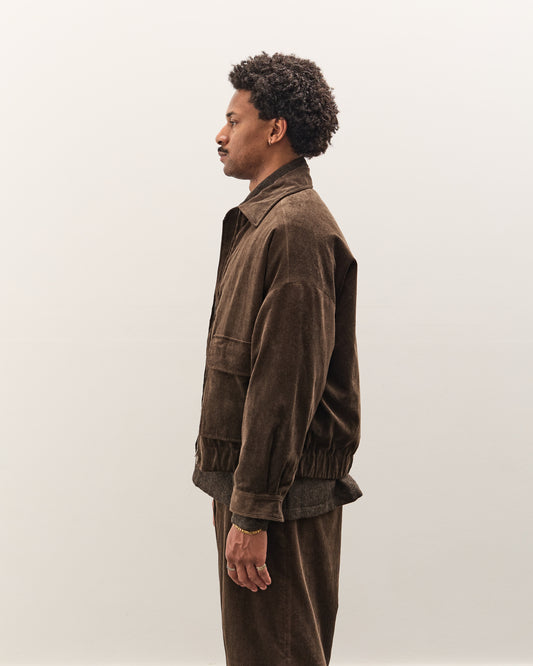 Evan Kinori Zip Jacket Two, Brown Corduroy