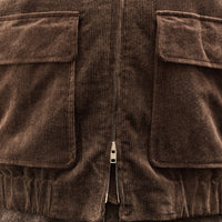 Evan Kinori Zip Jacket Two, Brown Corduroy