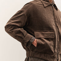 Evan Kinori Zip Jacket Two, Brown Corduroy