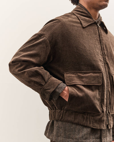 Evan Kinori Zip Jacket Two, Brown Corduroy