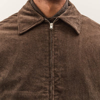 Evan Kinori Zip Jacket Two, Brown Corduroy