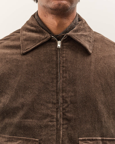 Evan Kinori Zip Jacket Two, Brown Corduroy