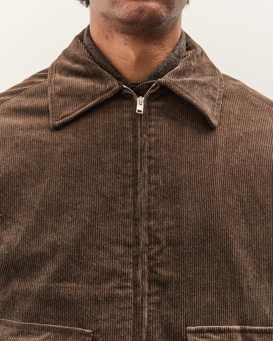 Evan Kinori Zip Jacket Two, Brown Corduroy