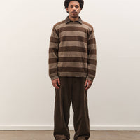Evan Kinori Crewneck Sweater, Light Brown/Dark Brown
