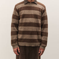 Evan Kinori Crewneck Sweater, Light Brown/Dark Brown