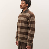 Evan Kinori Crewneck Sweater, Light Brown/Dark Brown