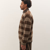Evan Kinori Crewneck Sweater, Light Brown/Dark Brown
