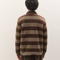 Evan Kinori Crewneck Sweater, Light Brown/Dark Brown
