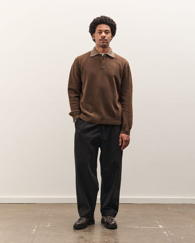Evan Kinori Knit Polo, Brown
