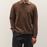 Evan Kinori Knit Polo, Brown