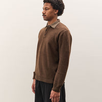 Evan Kinori Knit Polo, Brown