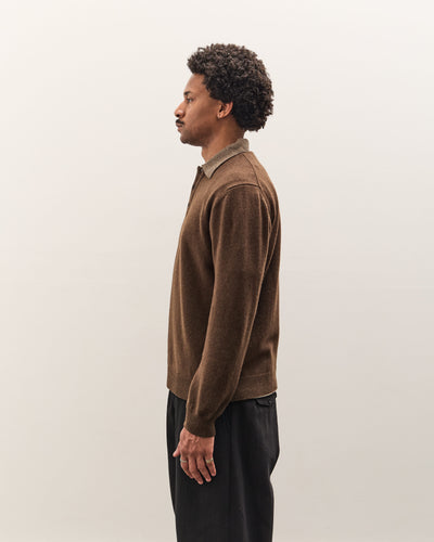 Evan Kinori Knit Polo, Brown