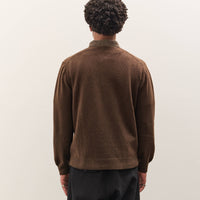Evan Kinori Knit Polo, Brown