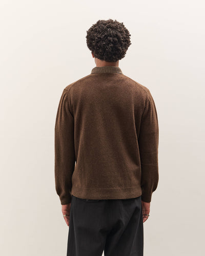 Evan Kinori Knit Polo, Brown