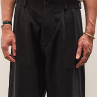 Evan Kinori Two Pleat Pant, Black