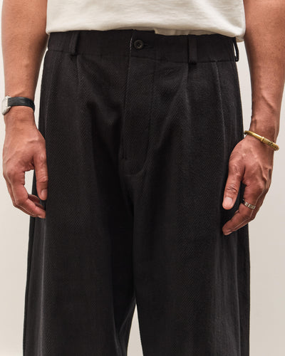 Evan Kinori Two Pleat Pant, Black