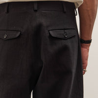 Evan Kinori Two Pleat Pant, Black