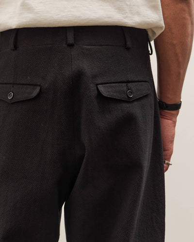 Evan Kinori Two Pleat Pant, Black
