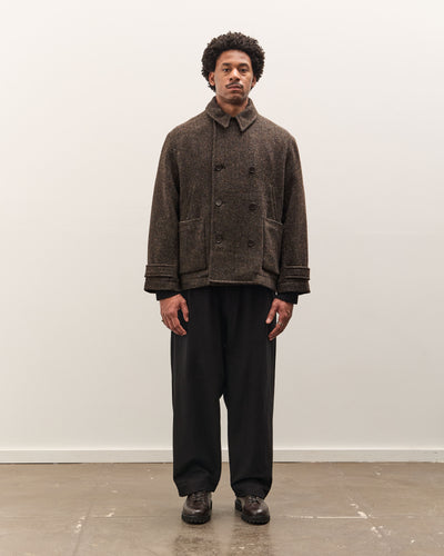 Evan Kinori Pea Coat, Brown Herringbone