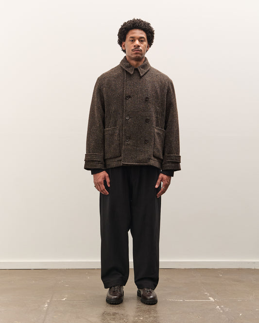 Evan Kinori Pea Coat, Brown Herringbone