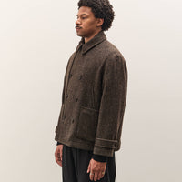 Evan Kinori Pea Coat, Brown Herringbone