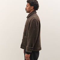 Evan Kinori Pea Coat, Brown Herringbone