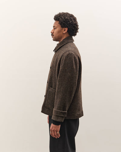 Evan Kinori Pea Coat, Brown Herringbone