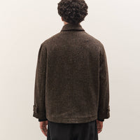 Evan Kinori Pea Coat, Brown Herringbone