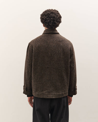 Evan Kinori Pea Coat, Brown Herringbone