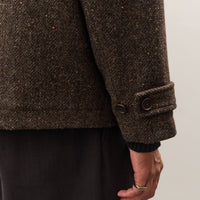 Evan Kinori Pea Coat, Brown Herringbone