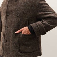 Evan Kinori Pea Coat, Brown Herringbone
