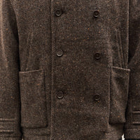 Evan Kinori Pea Coat, Brown Herringbone