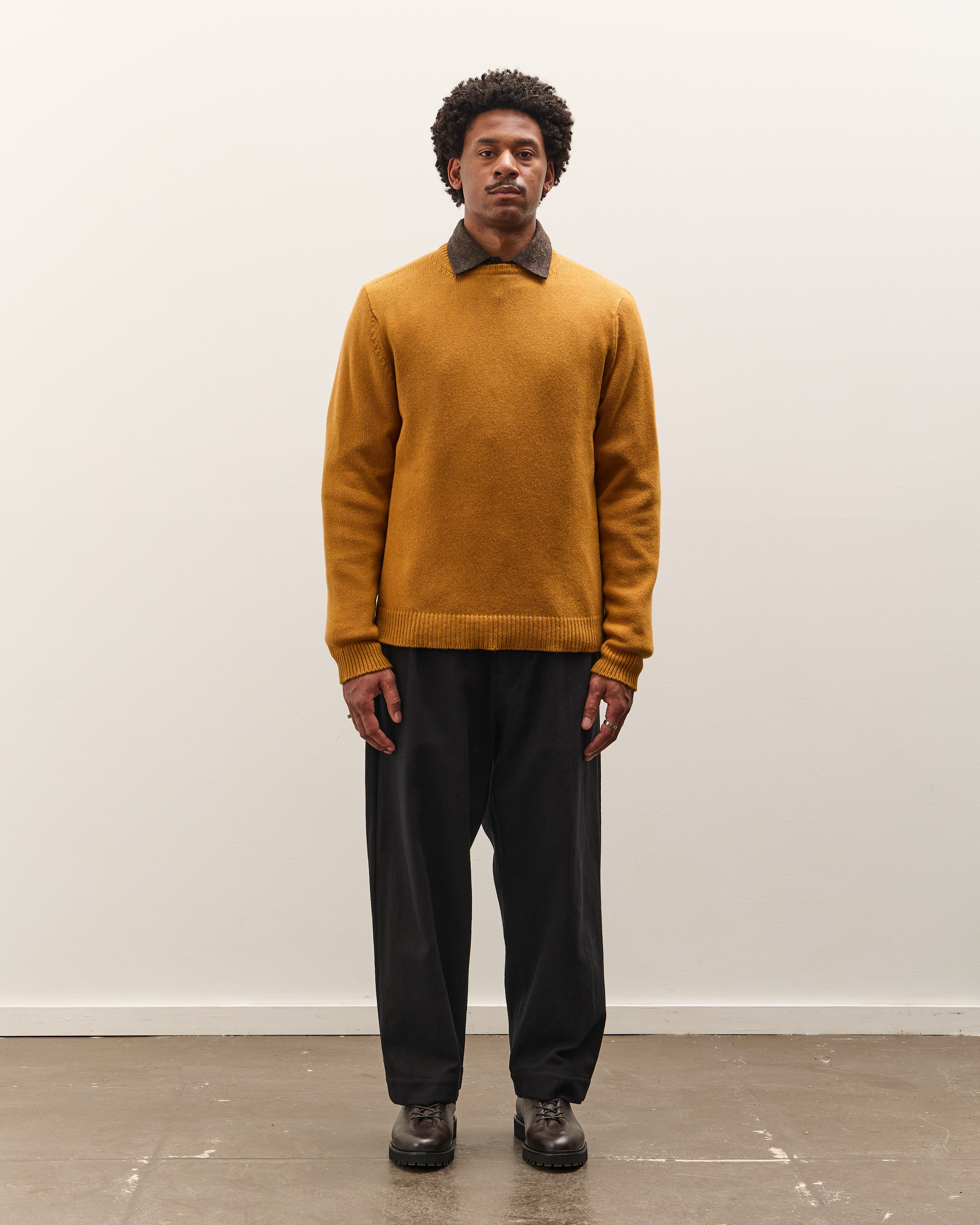 Evan Kinori Crewneck Sweater, Marigold – Glasswing