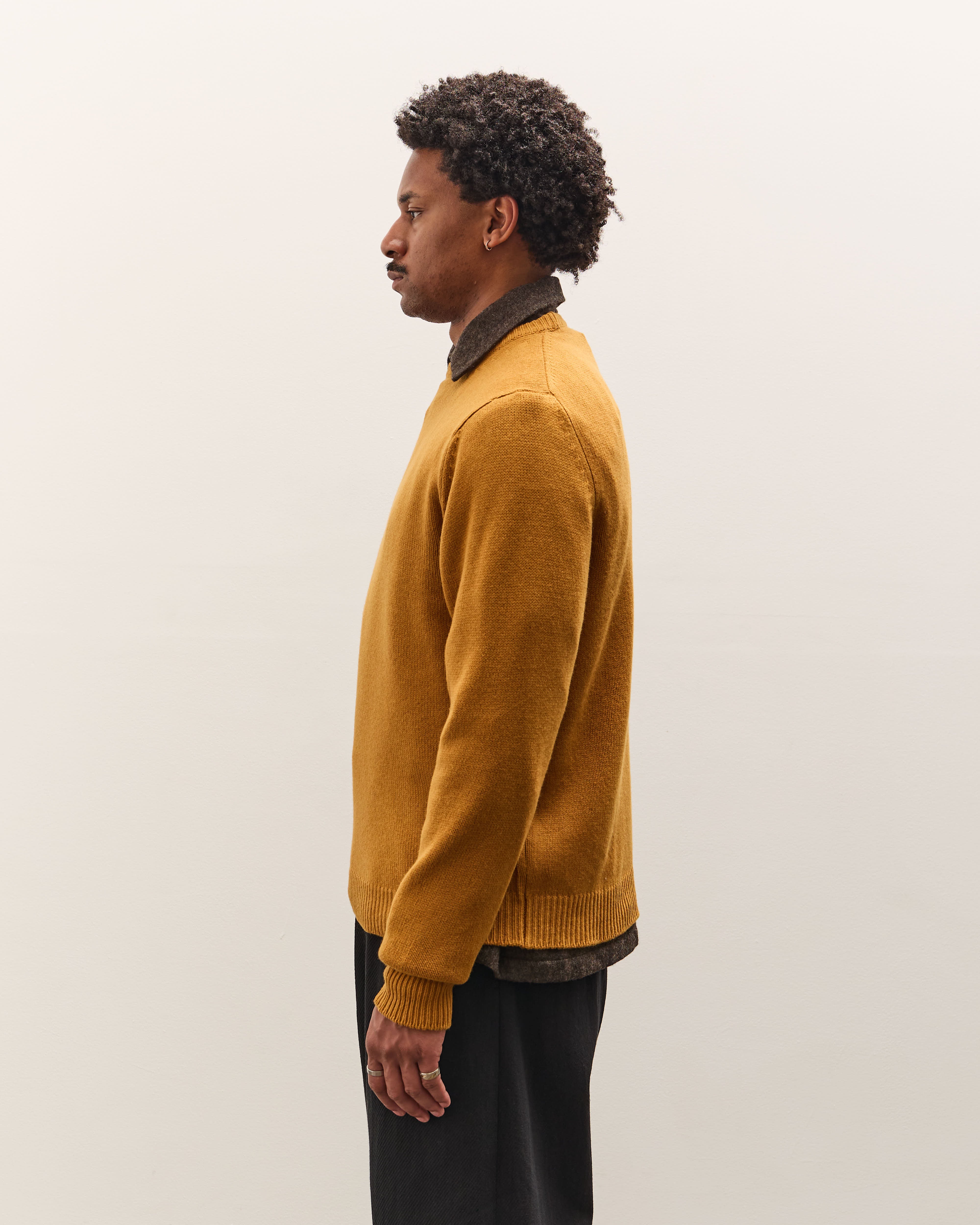 Evan Kinori Crewneck Sweater, Marigold – Glasswing