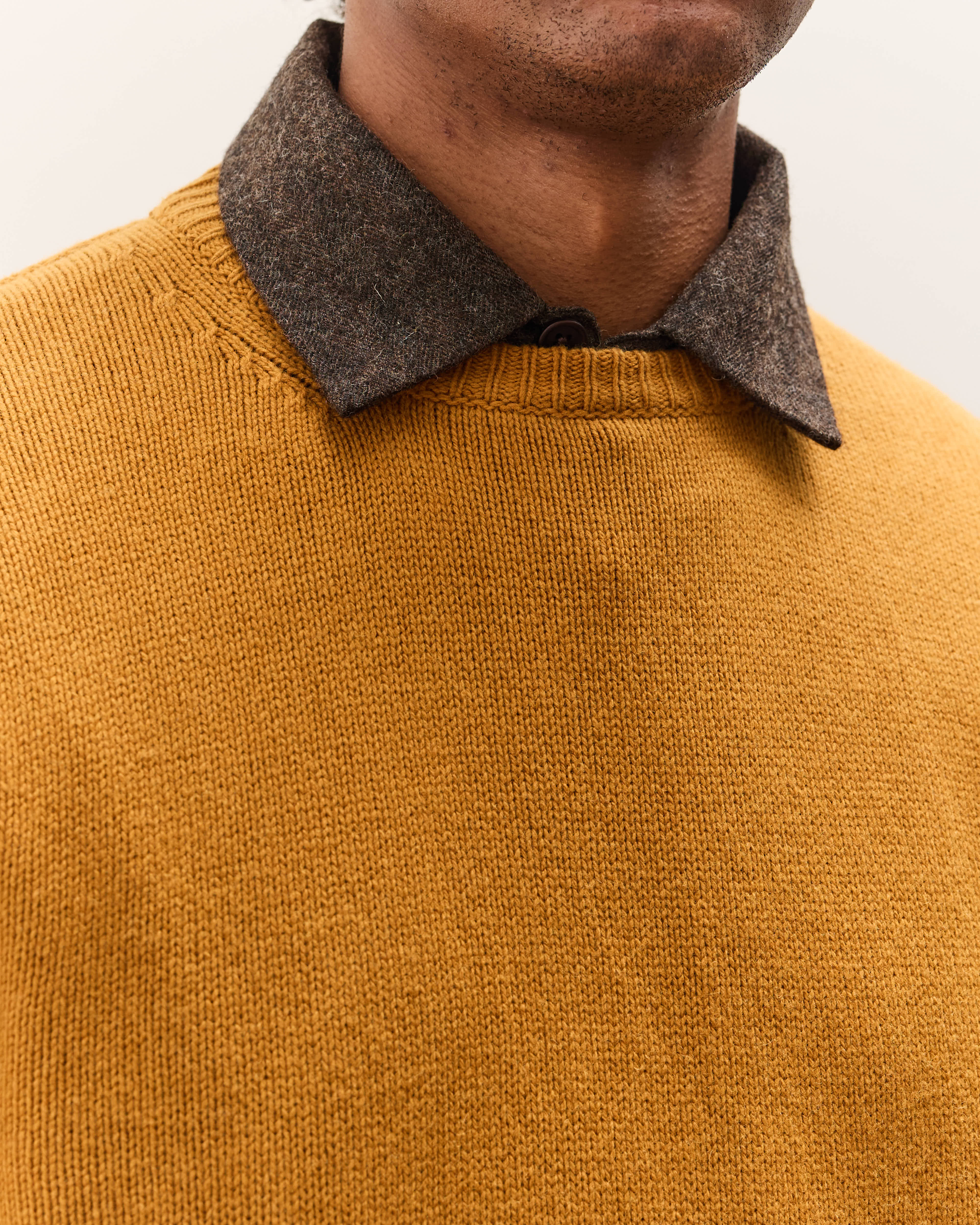 Evan Kinori Crewneck Sweater, Marigold – Glasswing