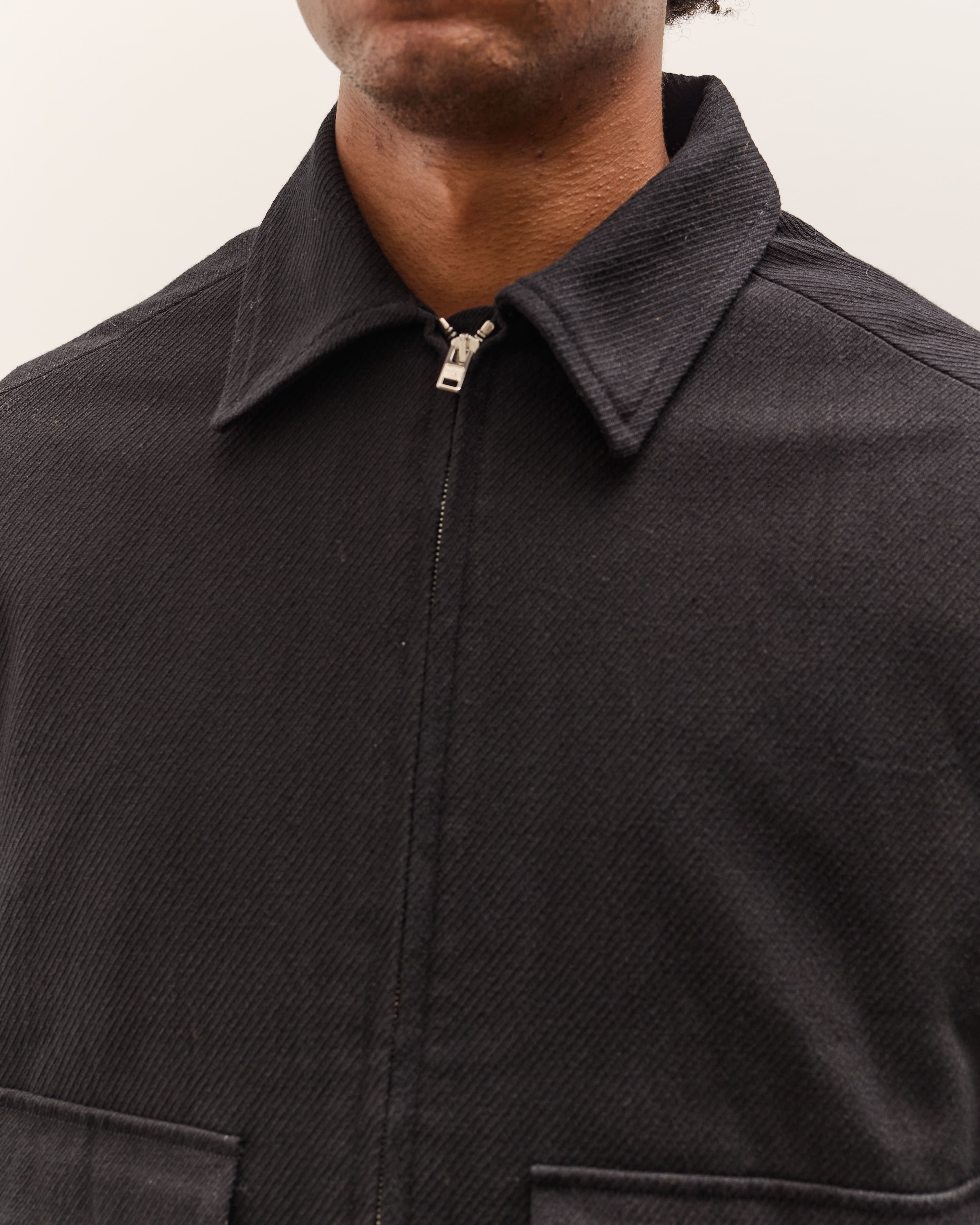 evan kinori ジャケット black S Zip Jacket Two - Cotton Kersey, Black – evan kinori