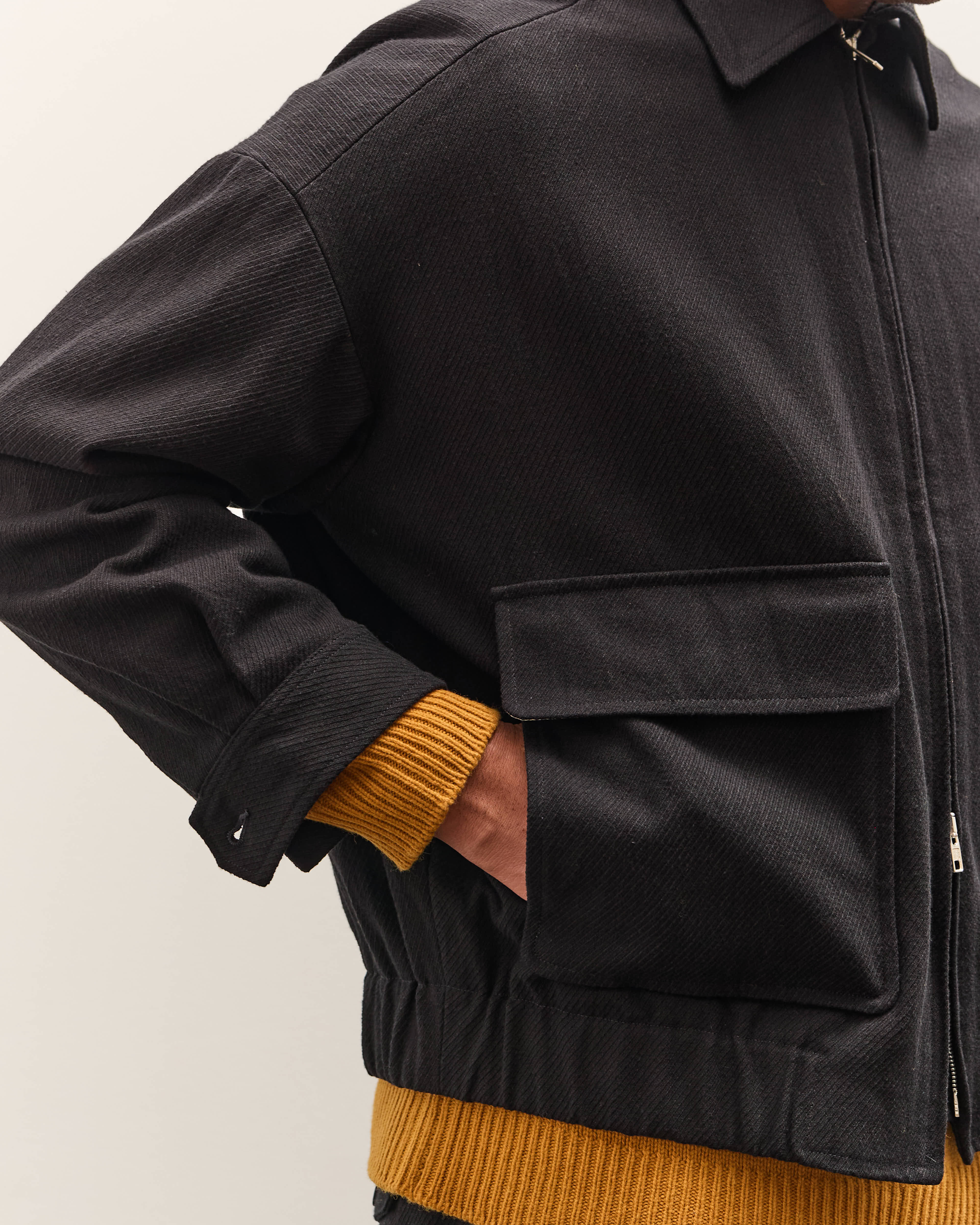 evan kinori ジャケット black S Evan Kinori Three Pocket Jacket, Black Moleskin – Glasswing