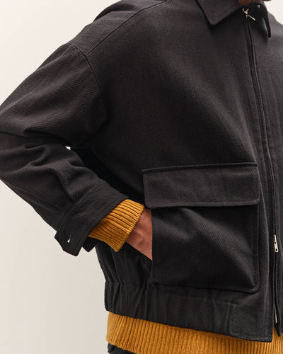Evan Kinori Zip Jacket Two, Black