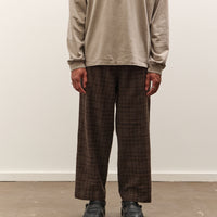 Evan Kinori Elastic Pant, Brown Kasuri Check