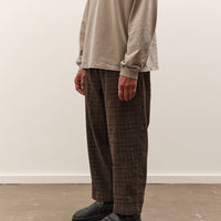 Evan Kinori Elastic Pant, Brown Kasuri Check