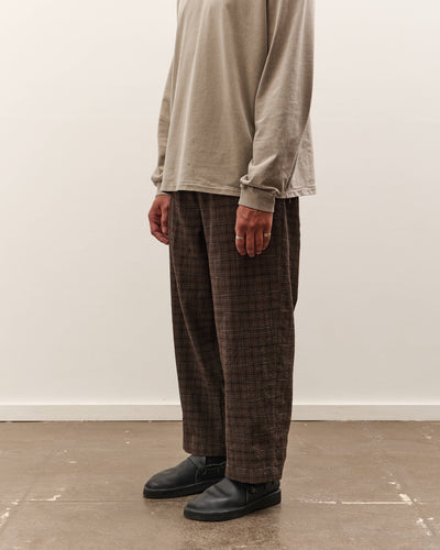Evan Kinori Elastic Pant, Brown Kasuri Check