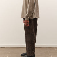 Evan Kinori Elastic Pant, Brown Kasuri Check