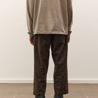 Evan Kinori Elastic Pant, Brown Kasuri Check