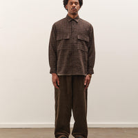 Evan Kinori Elastic Pant, Brown Kasuri Check
