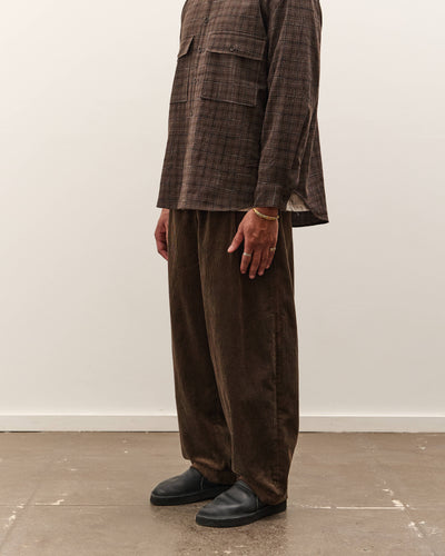 Evan Kinori Two Pleat Pant, Brown Corduroy