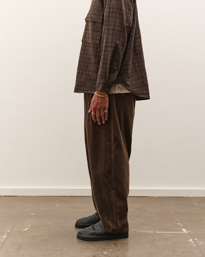 Evan Kinori Two Pleat Pant, Brown Corduroy