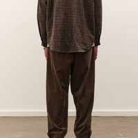 Evan Kinori Two Pleat Pant, Brown Corduroy