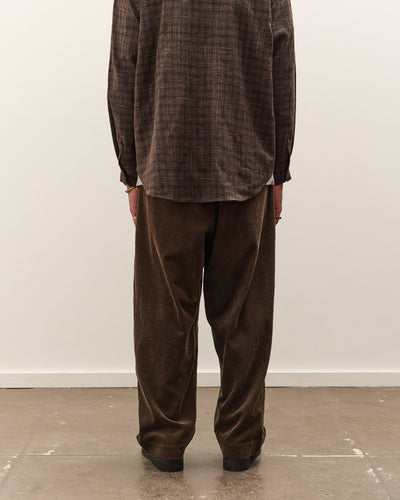 Evan Kinori Two Pleat Pant, Brown Corduroy