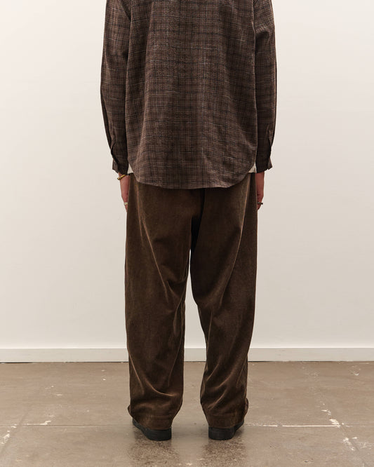 Evan Kinori Two Pleat Pant, Brown Corduroy