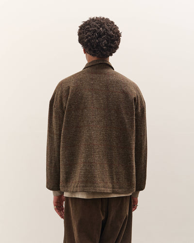 Evan Kinori Field Shirt Two, Dark Olive Herringbone